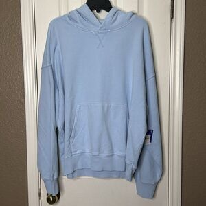 Arizona Men's Sz L Light Blue Hoodie Sweatshirt Kangaroo Pockets NWT Fleece